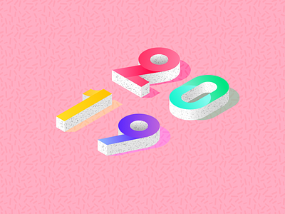 Illustration | New Year 💫 2019 colour eve illustration isometric julie charrier minimal new year number sketchapp ui vector