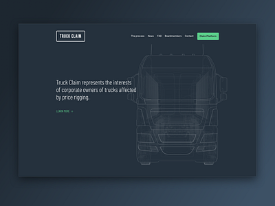 Truck Claim landingpage barlow business google fonts landing page platform truck ui ux webdesign webdesigner wireframe