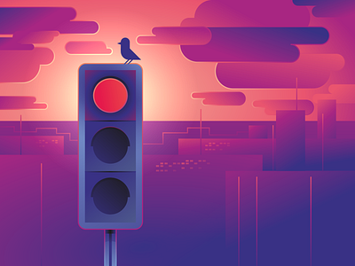 sunset illustration