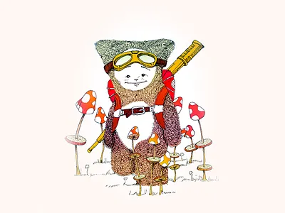 The Explorer character drawing ill illustration ink