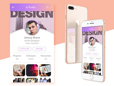 DailyUI 006 - Profile Page app app design app designers branding daily daily 100 dailyui design dribbble hello dribbble illustration mobile ui ux vector web website