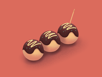 001 Takoyaki design first shot food illustation japanese food takoyaki