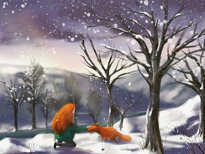 Girl And Fox