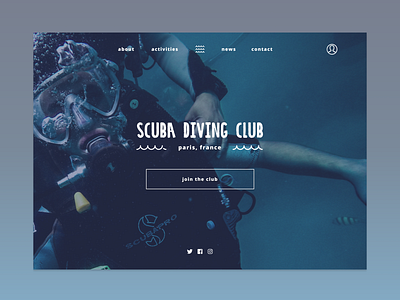 Website design | Scuba diving club beach branding design design agency diving landingpage minimal ocean scuba diver scuba diving sea tourism travel ui ux wave web webdesign website