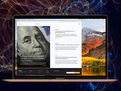 Financial blog concept on MacBook branding design ui ux webdesign