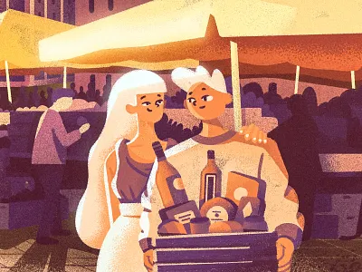 Christmas market abstract character character design color composition design dribbble faces flat gradients illustration shapes web