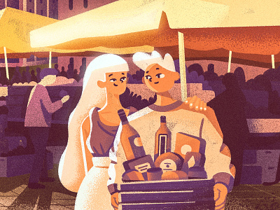 Christmas market abstract character character design color composition design dribbble faces flat gradients illustration shapes web