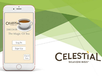 Celestial Seasoning Tea Recipes app branding design logo ux