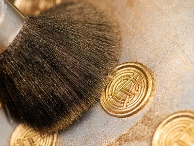 AG monogram made into chocolate chocolate emboss monogram stationery