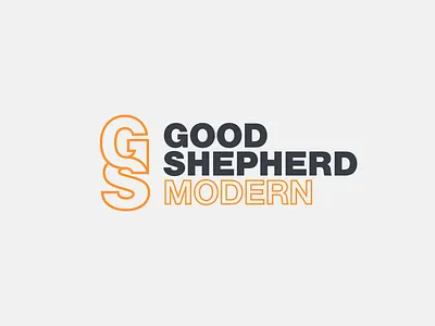 Good Shepherd church logo modern monogram shepherd