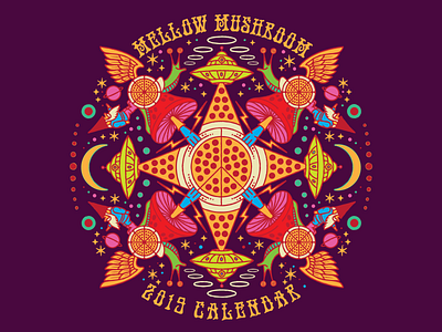 Mellow Mushroom Calendar calendar gnome pizza rick griffin ufo