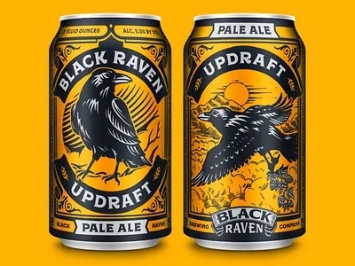 Black Raven - Updraft beer can craft beer northwest package design packaging raven