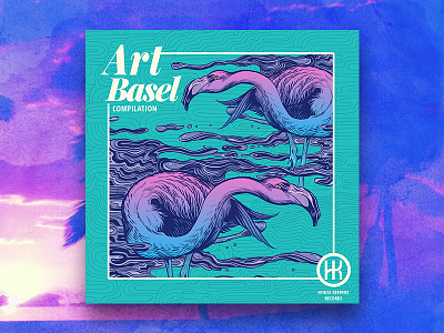 Art Basel Flamingos album art album artwork album cover album cover design art basel flamingo flamingos illustation logodesign miami photoshop