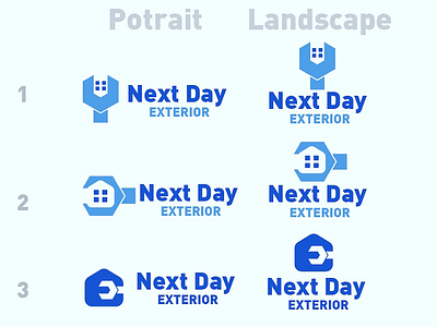 Next Day Exterior home improvements logo concept branding concept illustration logo logotype