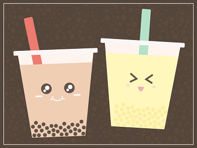 Happy Drinking boba drinks happy illustration taiwan vector