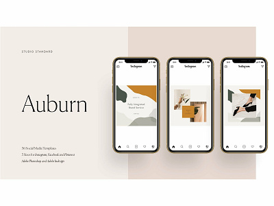 Auburn Social Media Pack auburn auburn posts auburn social media auburn template blogger branding feminine follow instagram lifestyle neutral photoshop social media social media pack social media template stories style template templates text