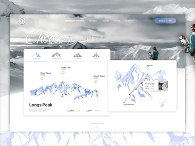 Snow Resorts Routes - Website Concept design route snow ui ux web design website website concept