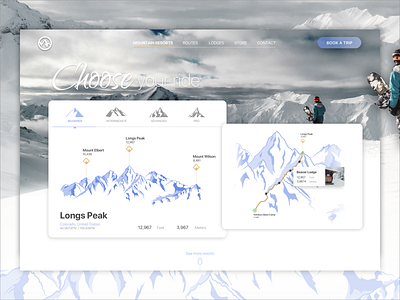 Snow Resorts Routes - Website Concept design route snow ui ux web design website website concept