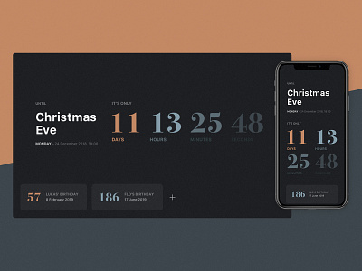 Countdown app blue colors dailyui dailyui challenge dark gold pastal simple typography ui ux