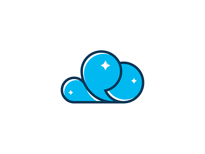 Cloud blue cloud icon logo logodesign modern stars