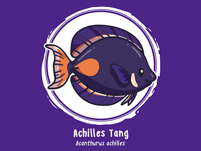 Huevember 16 // Achilles Tang art challenge byte size treasure huevember illustration reef fish saltwater fish