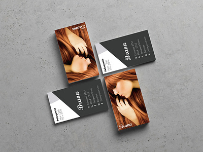 Business Card branding business card corporative design diseño hair model peluqueria photoshop tarjetas tendencia tipografia top