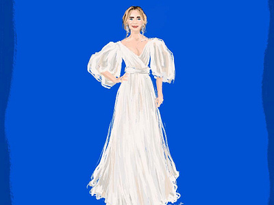 Illustration of Emily Blunt (Mary Poppins premiere) fashion fashion illustration illustration illustration art portrait