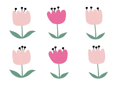 Flowers in bloom blueberryheart drawing flower illustration illustration postcard postcard design