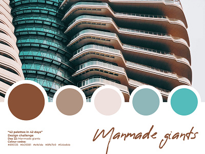 Design Challenge - 42 palettes in 42 days | Day 22 42 42 days 42 palettes 42 palettes in 42 days adobe illustrator cc aqua beige brown color color palette colour palette cream daily challenge design challenge designchallenge dribbble design challenge free resource teal