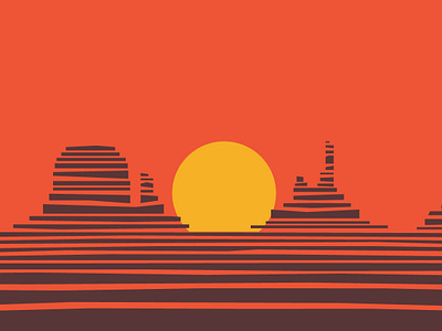 Spaghetti Western Sunset desert illustration mountains sunset western