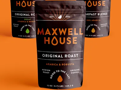 Maxwell House Packaging brand branding logo packaging typography