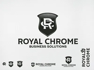 Royal Chrome Logo badge chrome design emblem engraving illustration logo royal shield shield logo vintage
