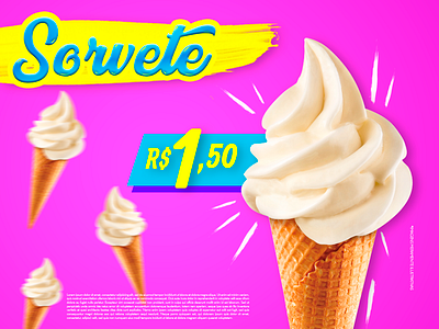 Sorvete Postagem design ice cream cone marketing post social web