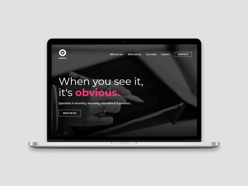 Obvious Website adobe animation app branding coding design illustration lettering logo mobile portfolio responsive typography ui ux vector web webdesign website xd