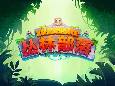 The Jungle Tribe cirrus game ui green illustration jubgle leaf light logo orange skull treasure tribe ui wood word