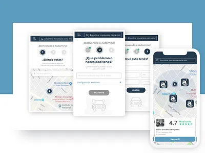 Car Services App - concept car app car service cards design form design map ui step by step ui design