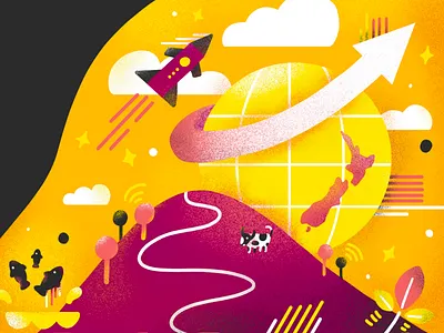 Go Global 2018 agriculture conference globe go global illustration innovation new zealand nz technology
