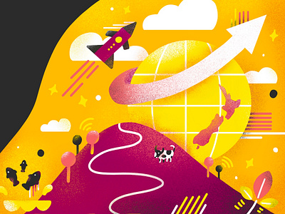 Go Global 2018 agriculture conference globe go global illustration innovation new zealand nz technology