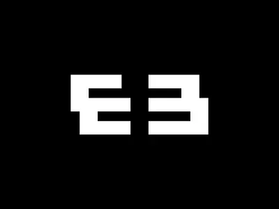 E13. Personal sign abstract design geometric logo minimal negative space sign thirteen