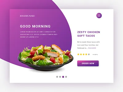 Food Ui Design clean dribbble landing design ui ux