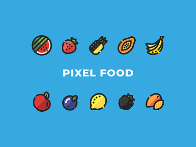 Pixelfood food fruits funky icons