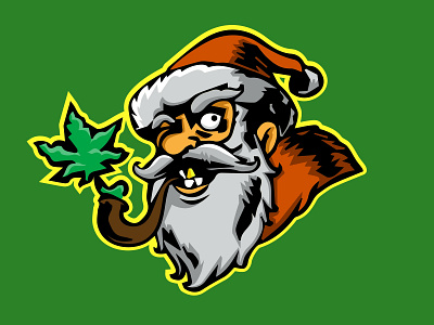 Badass Santaclaus Smoking Cannabis badass santa claus smoke weed weeds