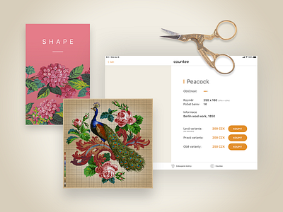 iPad App - Countee app design illustration ios ipad mobile pastel peacock scissors stitch stitching ui