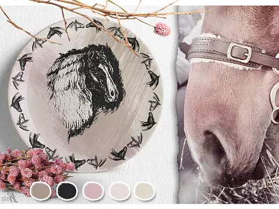 Ink Horses art creative market design drawing engraving graphic art horse illustration ink interior logo painting scandinavian style sketch traditional art typography vector wedding