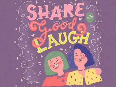 A Good Laugh cute design digital art hand lettering illustrated lettering illustration illustrator photoshop typography