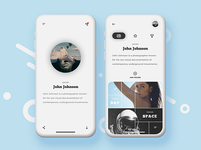 Minimalistic Social Networking Service UI app artist chat ios minimalist mobile design photographer portfolio ui concept