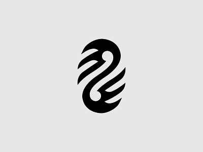 Black Swan design logo vector