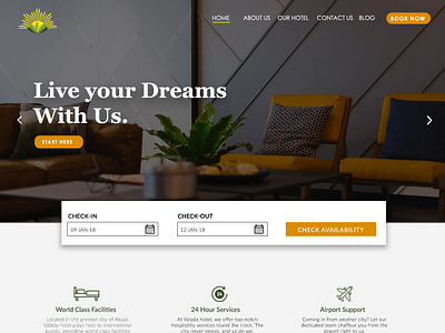 Hotel Website Landing Page hotel landing page uiux