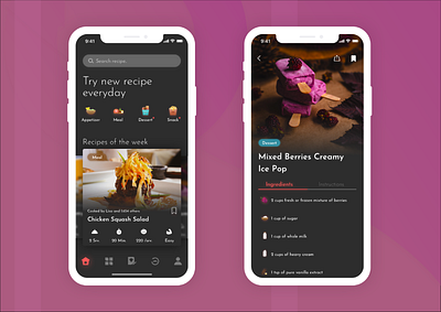 Recipe App - Share Your Recipe - iOS adobe illustrator food gourmet ios mobile app design recipe app sketch ui uidesign uplabs ux