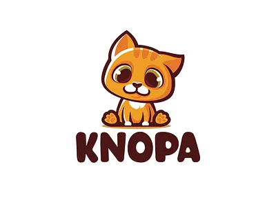 Knopa cat character illustration logo